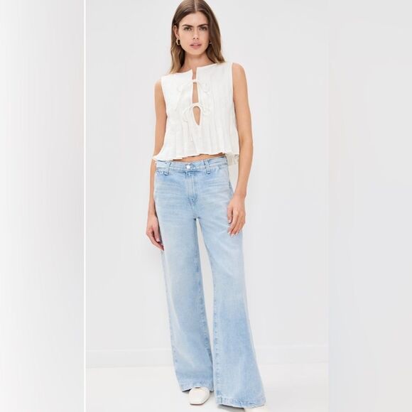 NWT VRG GRL Valeria Linen Top White - Picture 12 of 16